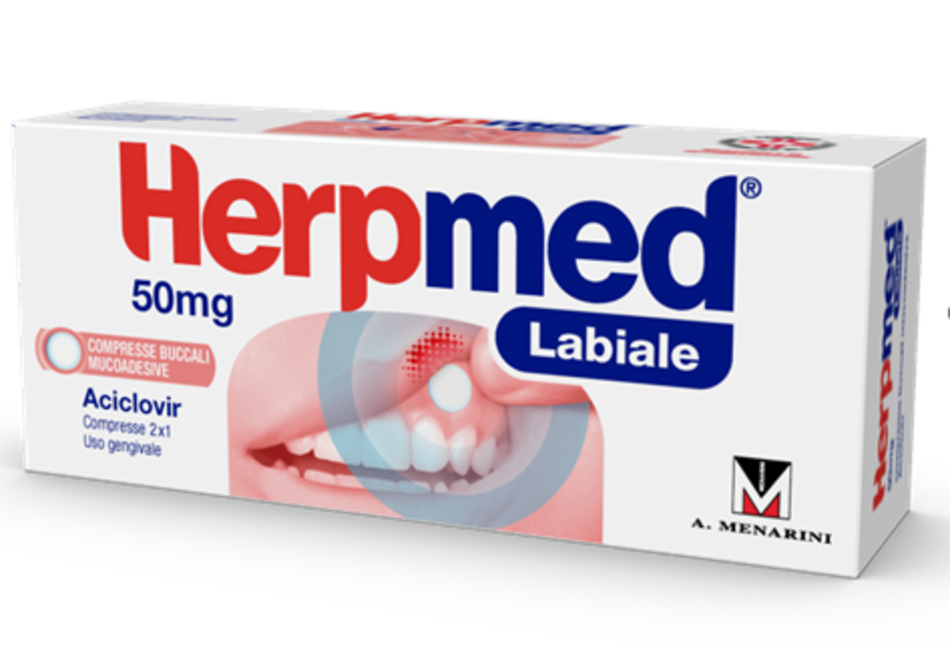 HERPMED LABIALE*2CPR BUCC 50MG