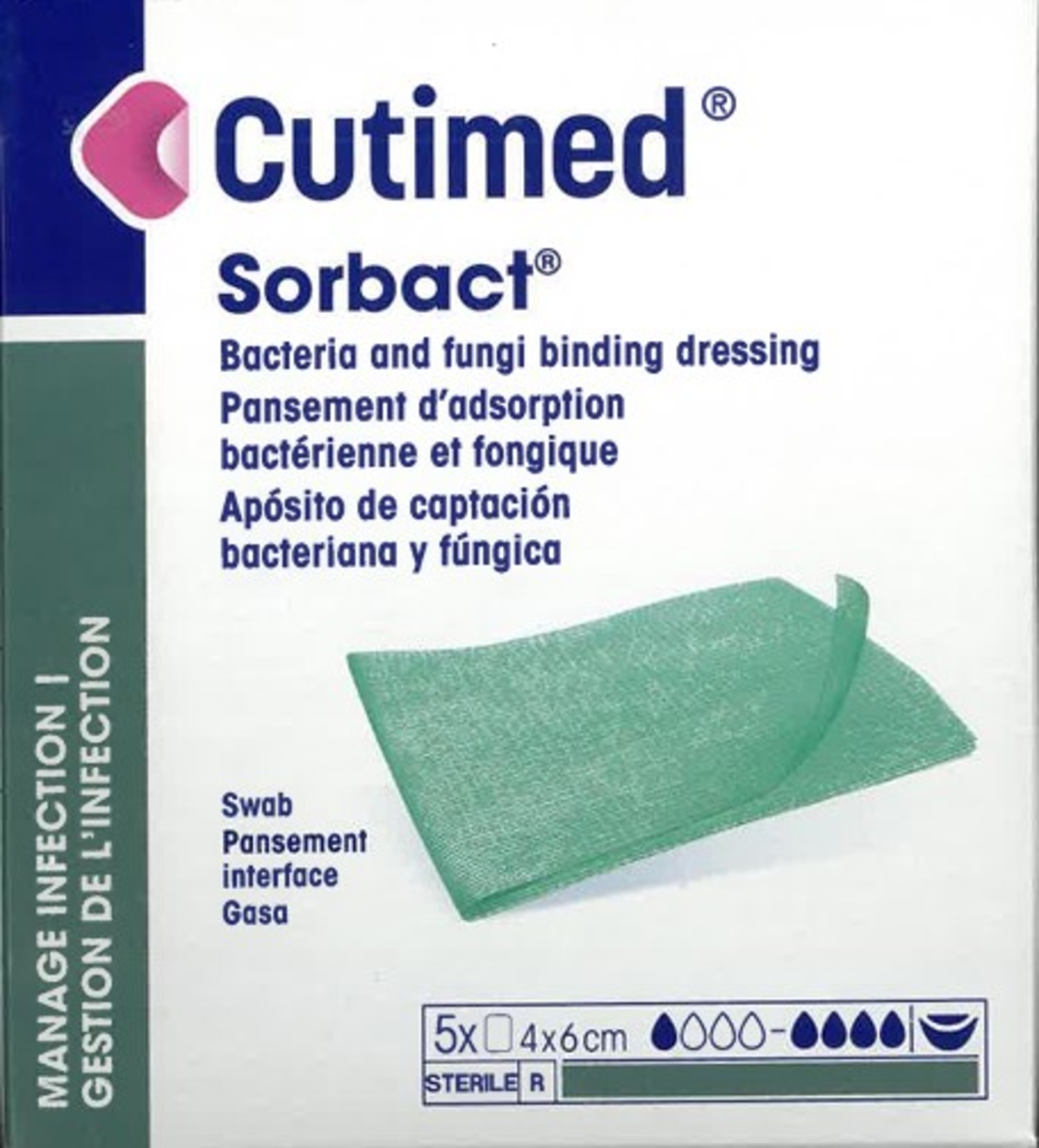 CUTIMED SORBACT GARZA 4X6CM 5P